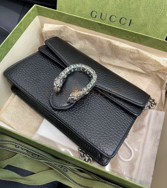 Gvc*1 Dionysus Mini Bag Black Leather Size 16.5*4.5*10CM