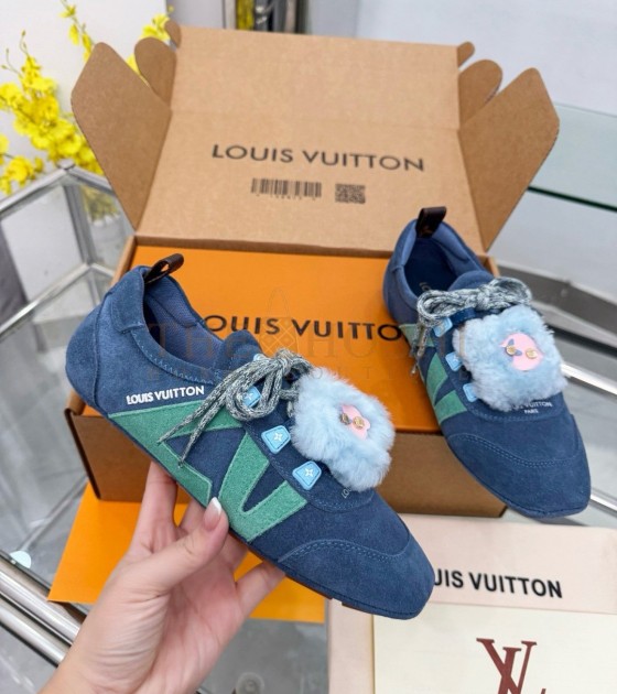 L0vis Vvtt0n Sneakers Ballet Flat Suede Calfskin Bule