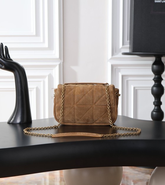 Sa1nt Lau*nt Y51 Jamie 4.3 Bag Suede Leather Camel Brown 20*12*7cm 809696 Master Quality