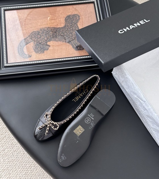 Ch**el Slingback Heels Flat Black 6.5cm Size 35-42