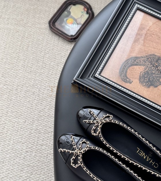 Ch**el Slingback Heels Flat Black 6.5cm Size 35-42