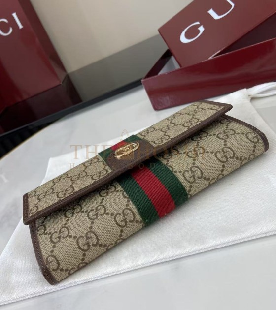 Gvc*1 Ophidia Long Wallet GG Svp*me Canvas Leather Trim Brown Size 19×10×3.5cm Master Quality