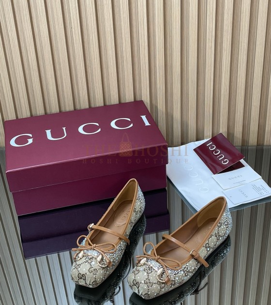 Gvc*1 Fall Crystal GG PlatformFlats Loafer Rhinestone 35-42 Master Quality