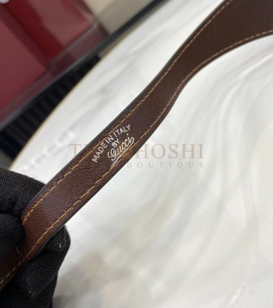 Gvc*1 Jackie Slim Famiglia Crossbody Bag GG Canvas Leather Trim Beige Brown 27×13×6cm Master quality