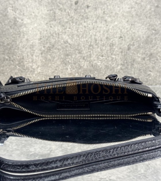 Ba1en*iaga Le City Mini Bag Black Leather Silver Hardware 25x14x4cm Master Quality