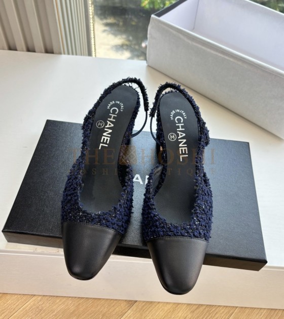 Ch**el Mary Jane Flats Lambskin Lining Leather Sole Blue Women's Size 35-42 Master Quality