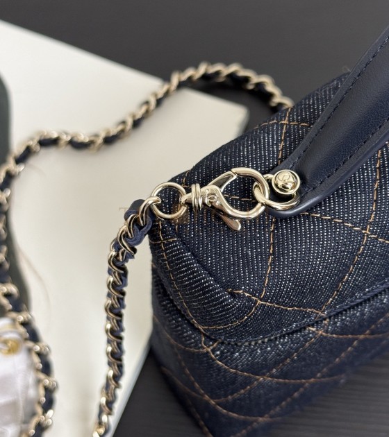 Ch**el 25C Denim Vanity Case Bag with Chain 17x19.5x5cm Master Quality