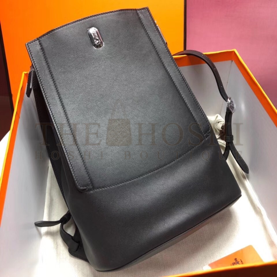 H**me5 GR24 Backpack In Black Swift Calfskin Master Quality