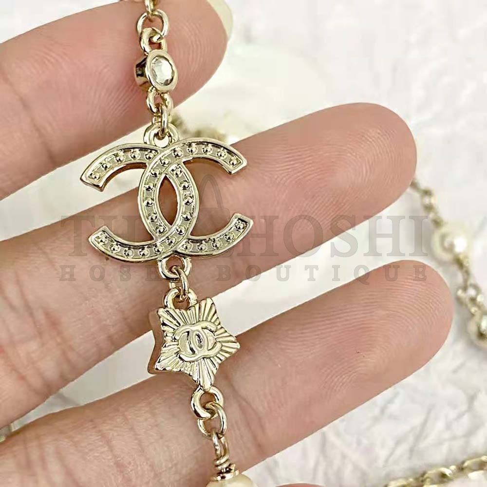 Ch**el Women Necklace in Metal Resin Glass Pearls and Strass Master Quality