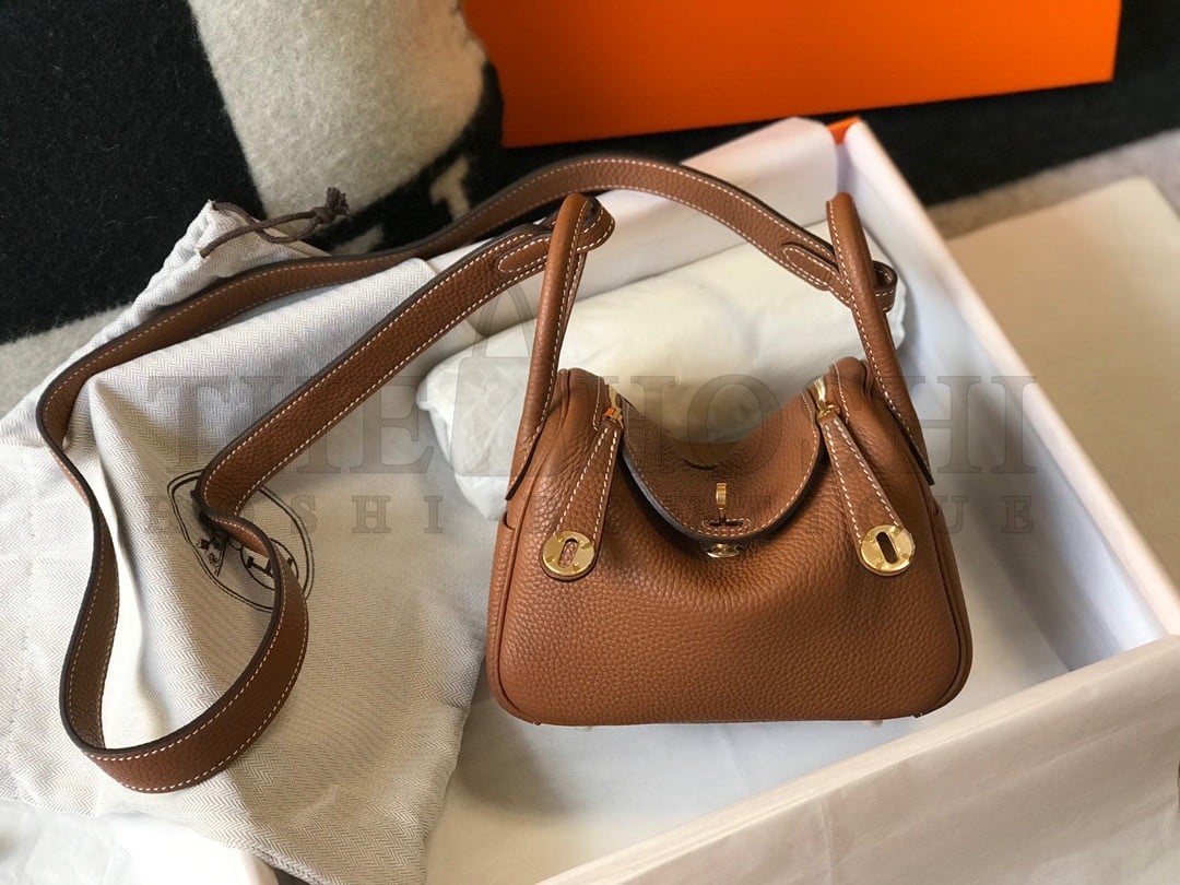 H**me5 Lindy Mini Bag In Gold Clemence Leather GHW Master Quality