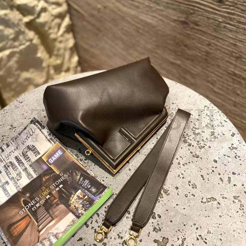 F**di Women First Medium Nappa Leather Bag-Maroon Master Quality