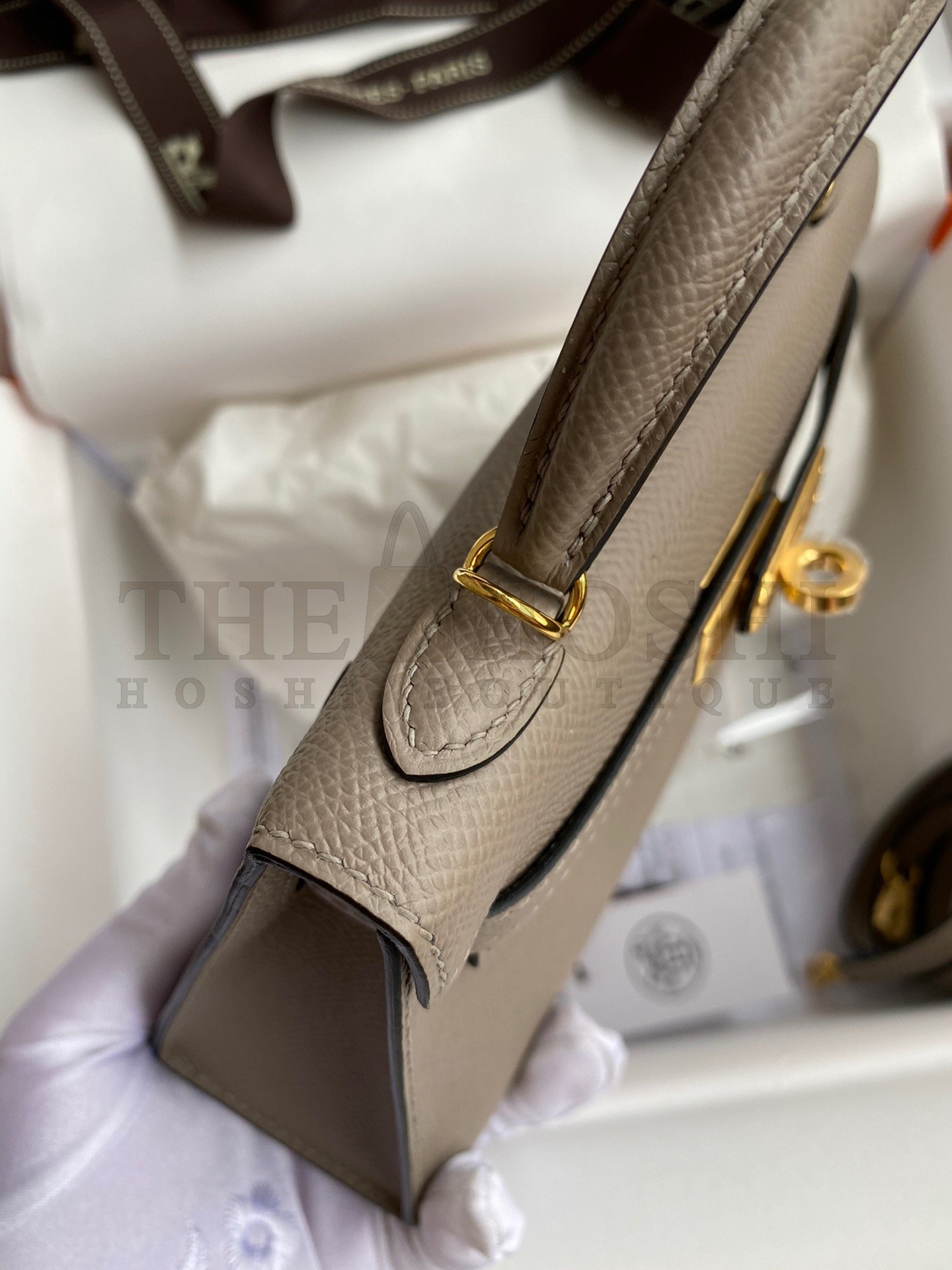 H**me5 Kelly Mini II Sellier Handmade Bag In Gris Asphalt Epsom Calfskin Master Quality