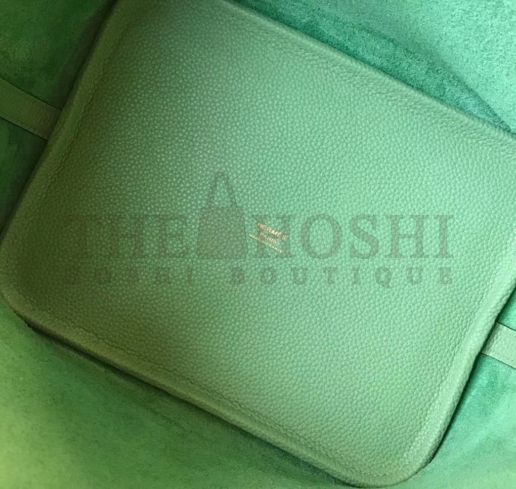 H**me5 Vert Criquet Picotin Lock MM 22cm Handmade Bag Master Quality