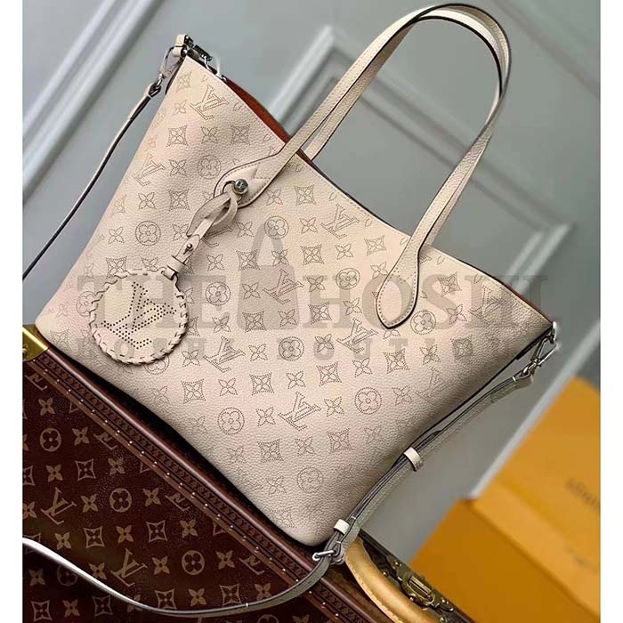 L0vis Vvtt0n LV Women Blossom MM Tote Bag Beige Mahina Perforated Calfskin Leather Master Quality