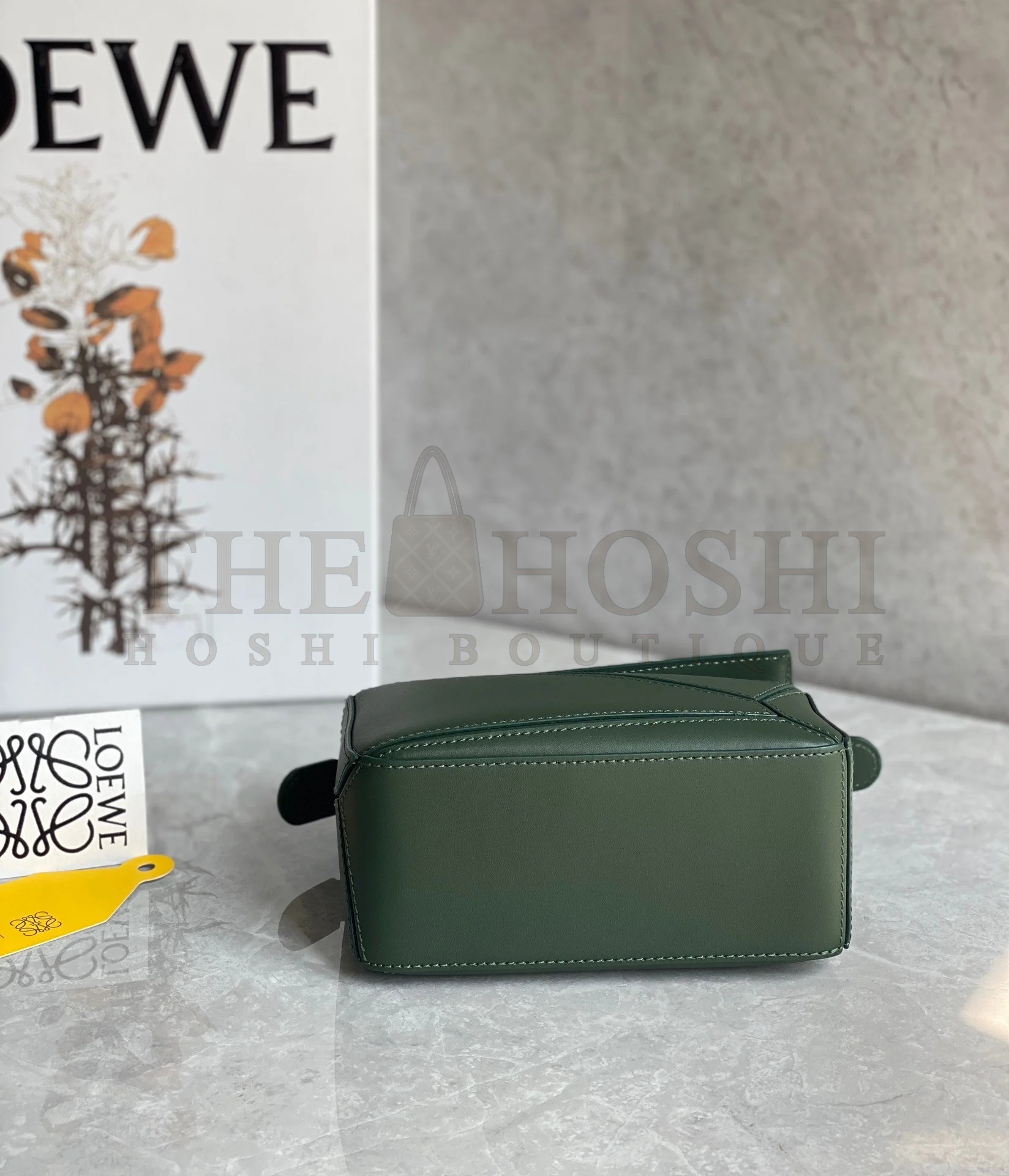L0ew* Puzzle Mini Bag In Vintage Khaki Satin Calfskin Master Quality