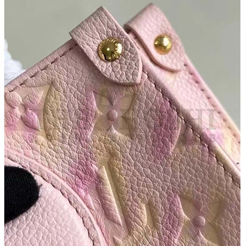 L0vis Vvtt0n LV Women OnTheGo PM Tote Bag Pink Sprayed Embossed Grained Cowhide Master Quality