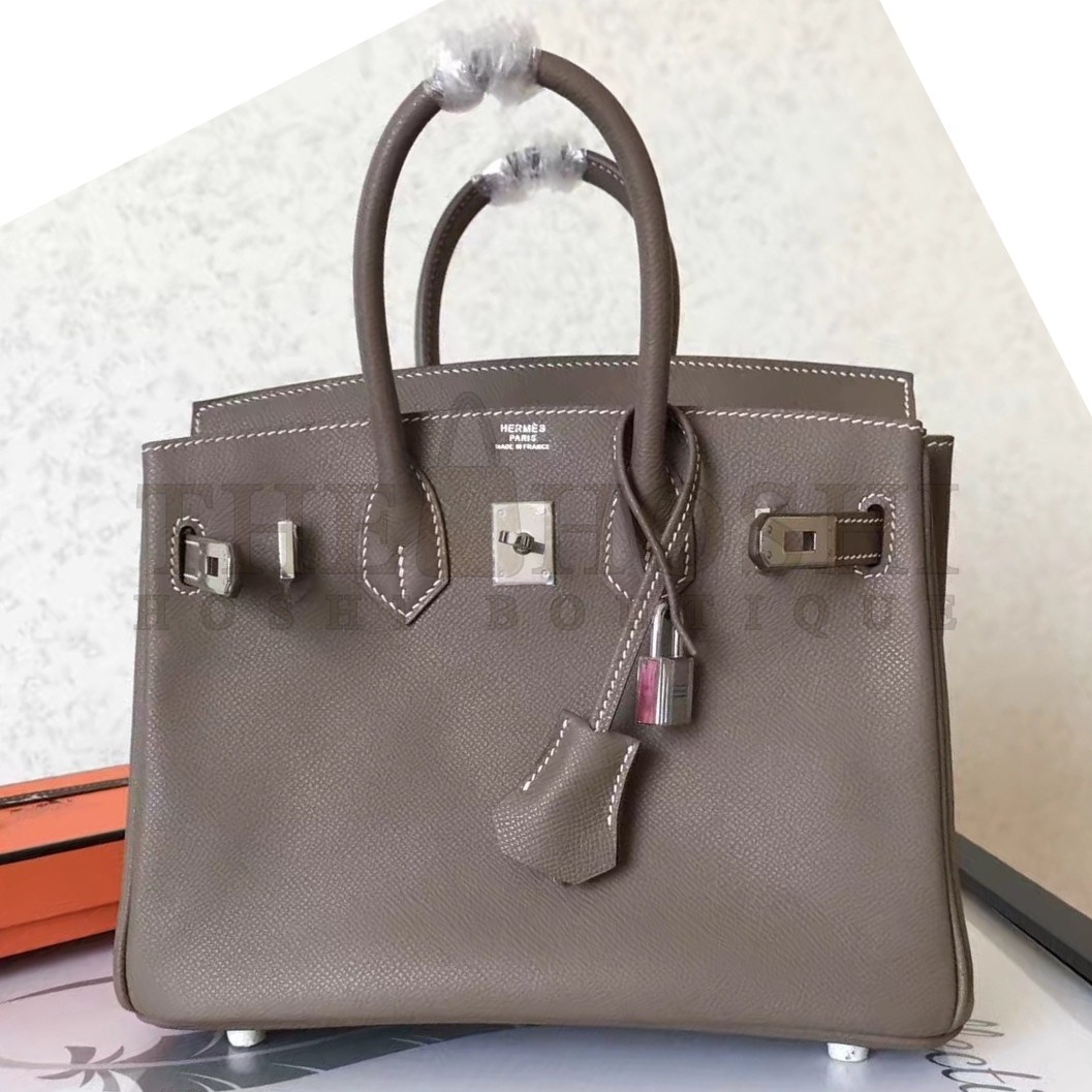 H**me5 Taupe Birkin 25cm Epsom Handmade Bag Master Quality