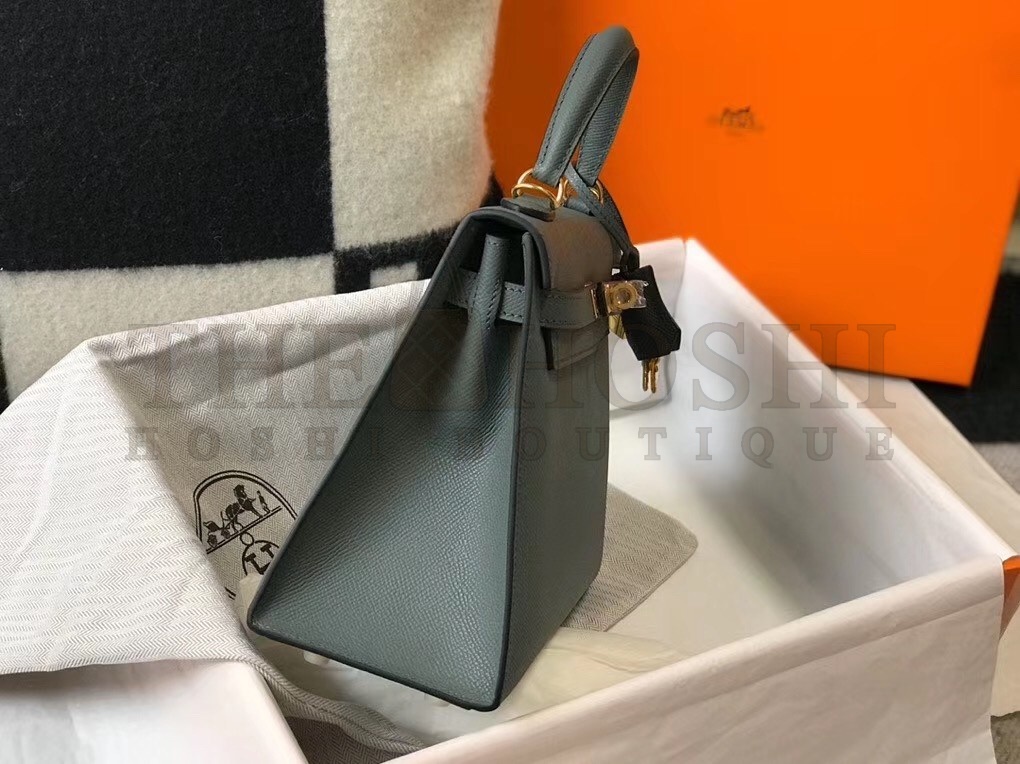 H**me5 Vert Amande Epsom Kelly 25cm Sellier Bag GHW Master Quality