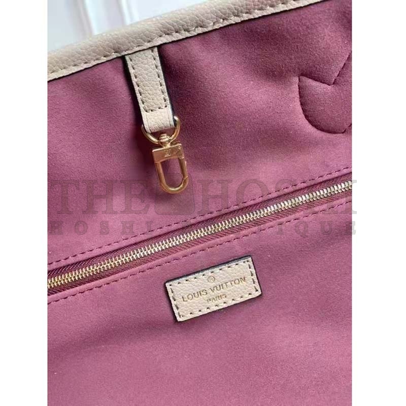 L0vis Vvtt0n LV Women Neverfull MM Tote Beige Embossed Cowhide Leather Master Quality
