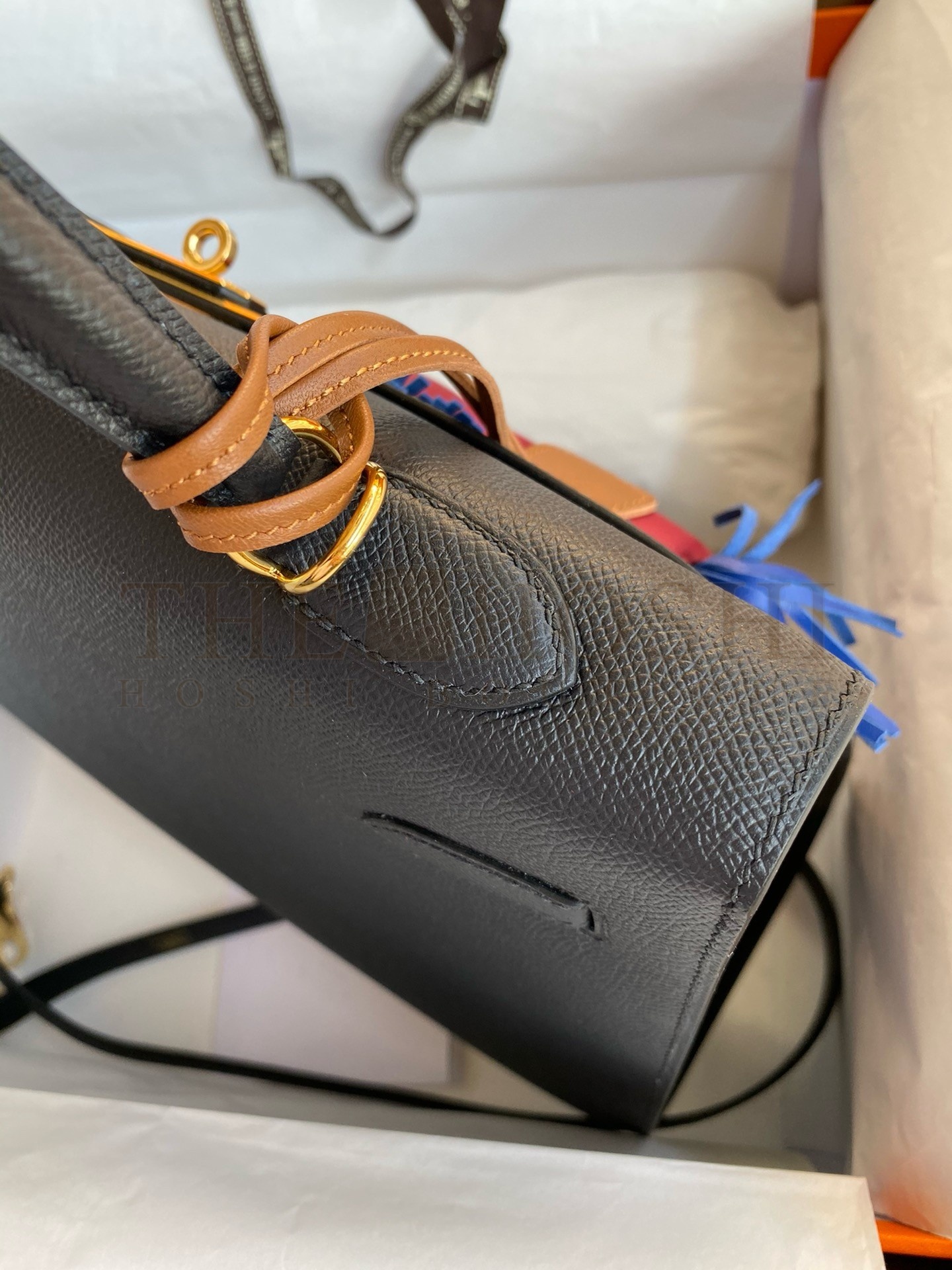 H**me5 Kelly Sellier 35 Handmade Bag In Black Epsom Calfskin Master Quality