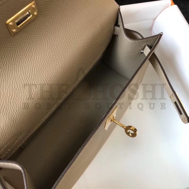 H**me5 Kelly Pochette Bag In Gris Tourterelle Epsom Leather Master Quality