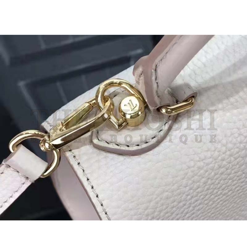 L0vis Vvtt0n LV Women Twist One Handle BB Handbag Greige Grey Taurillon Master Quality