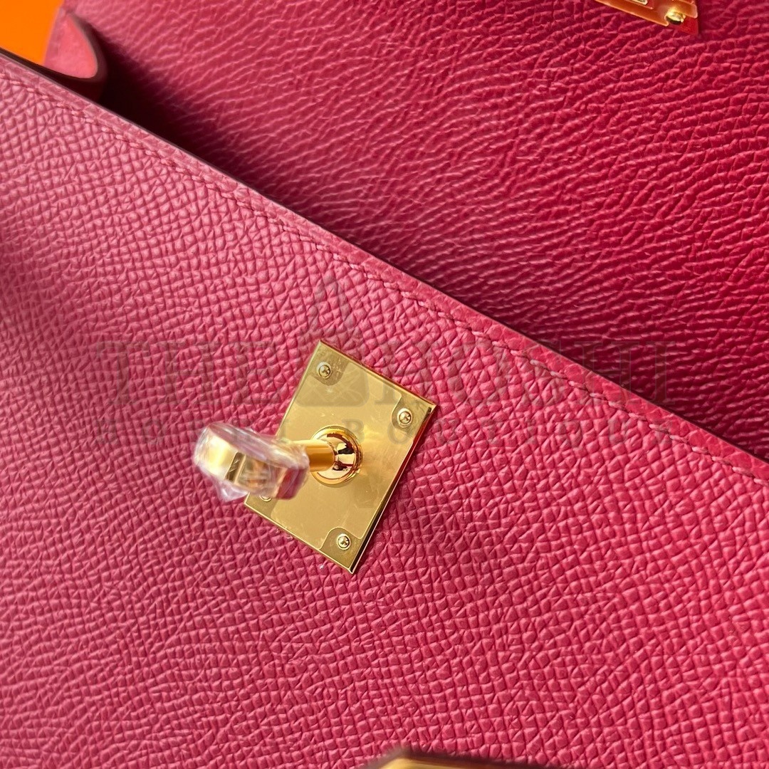 H**me5 Kelly Pochette Handmade Bag In Rouge Grenat Epsom Calfskin Master Quality