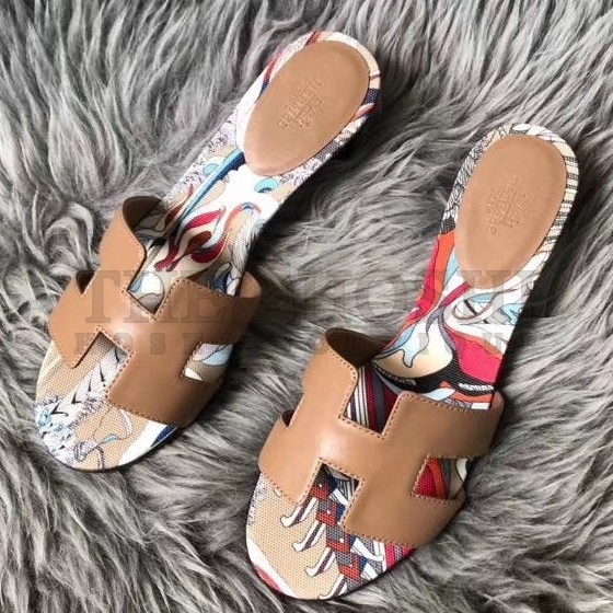 H**me5 Camel Swift Oasis Sandals with Fantaisie Botanique Printed Master Quality
