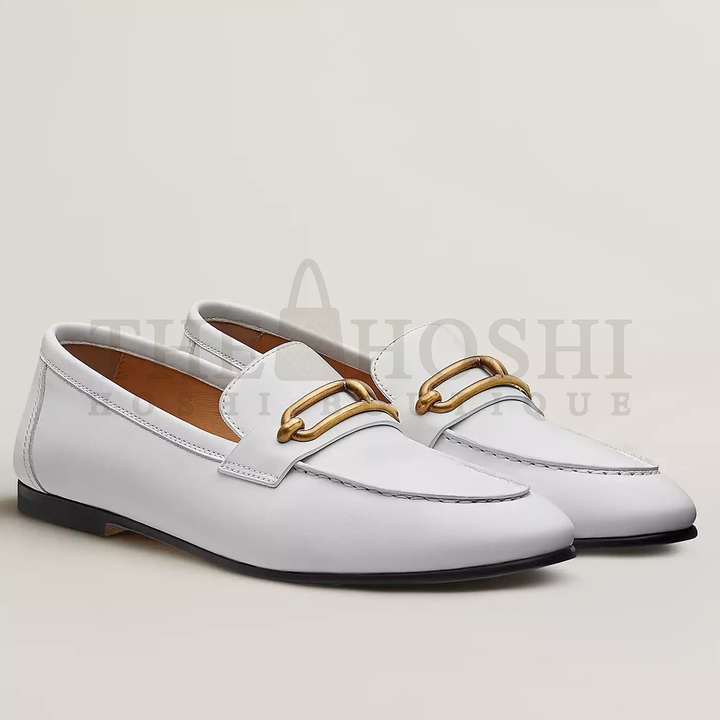 H**me5 Women's Colette Loafers in White Leather Master Quality
