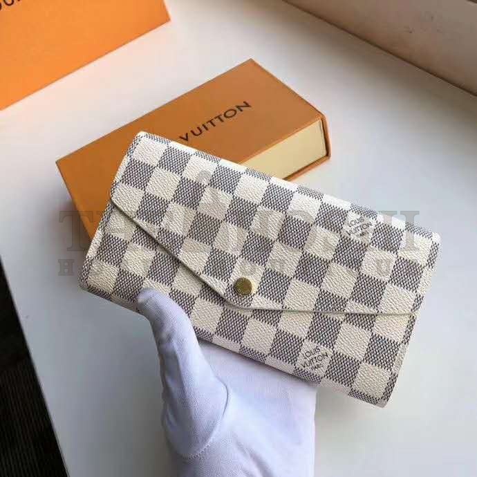 L0vis Vvtt0n LV Women Sarah Wallet Damier Azur Coated Canvas Master Quality