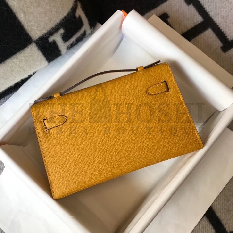 H**me5 Kelly Pochette Bag In Yellow Epsom Leather Master Quality