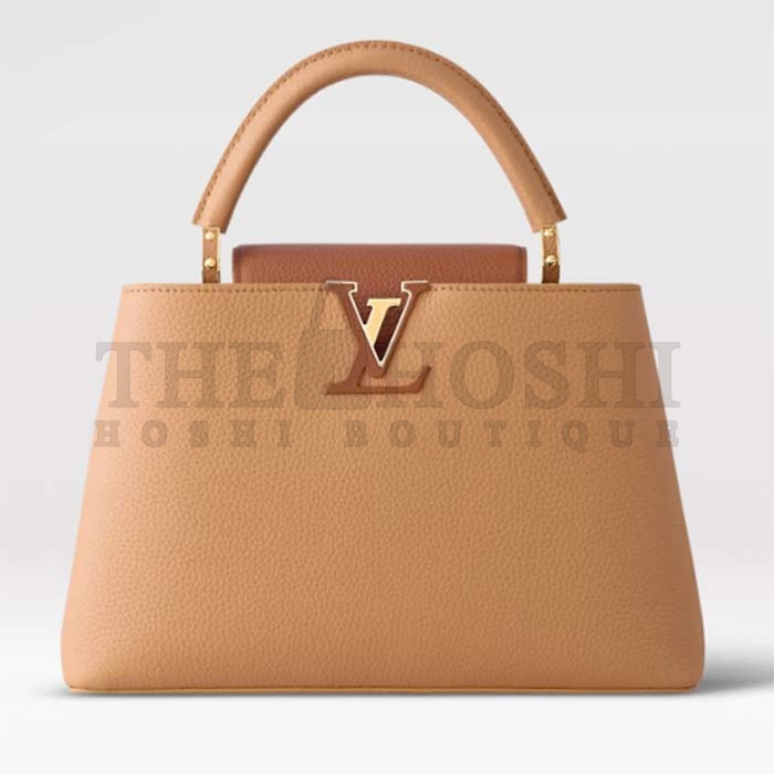 L0vis Vvtt0n LV Women Capucines MM Handbag Arizona Brown Cognac Taurillon Leather Master Quality