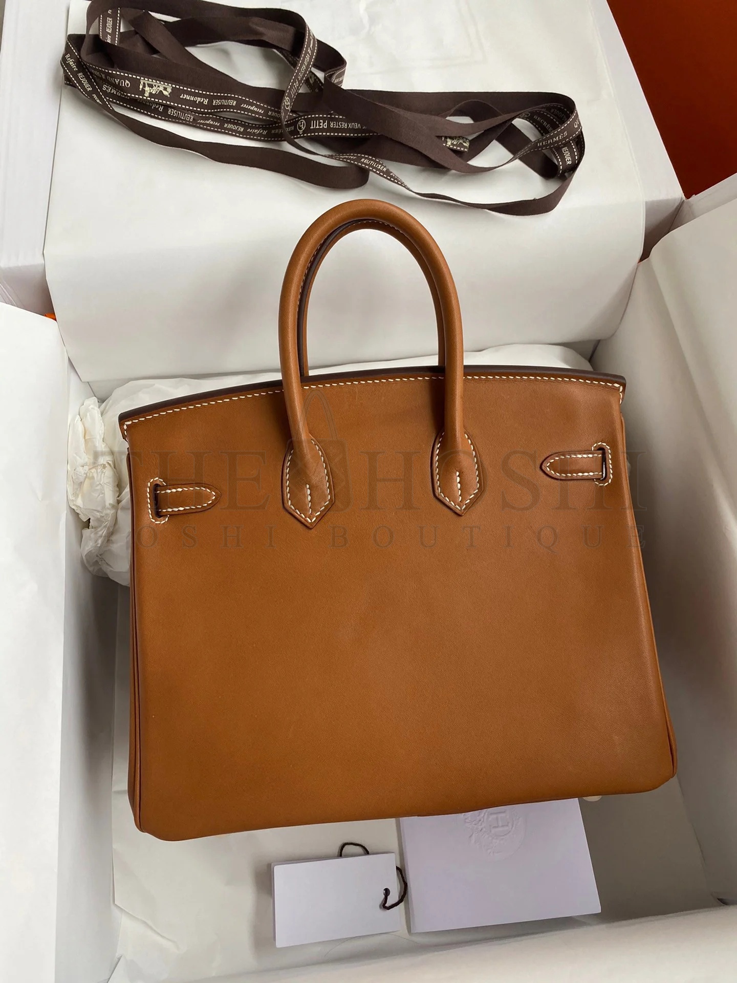 H**me5 Birkin 25 Retourne Handmade Bag In Gold Barenia Calfskin Master Quality