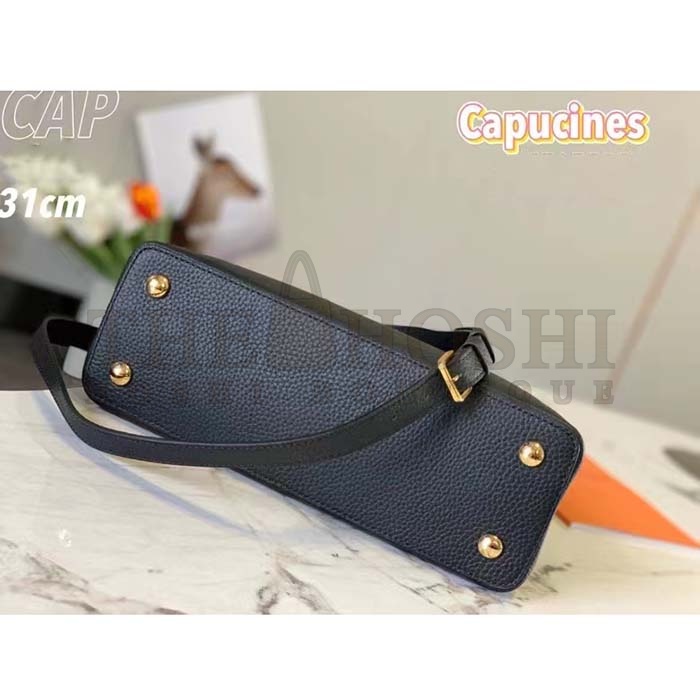 L0vis Vvtt0n LV Women Capucines MM Handbag Black Taurillon Calf Leather Master Quality