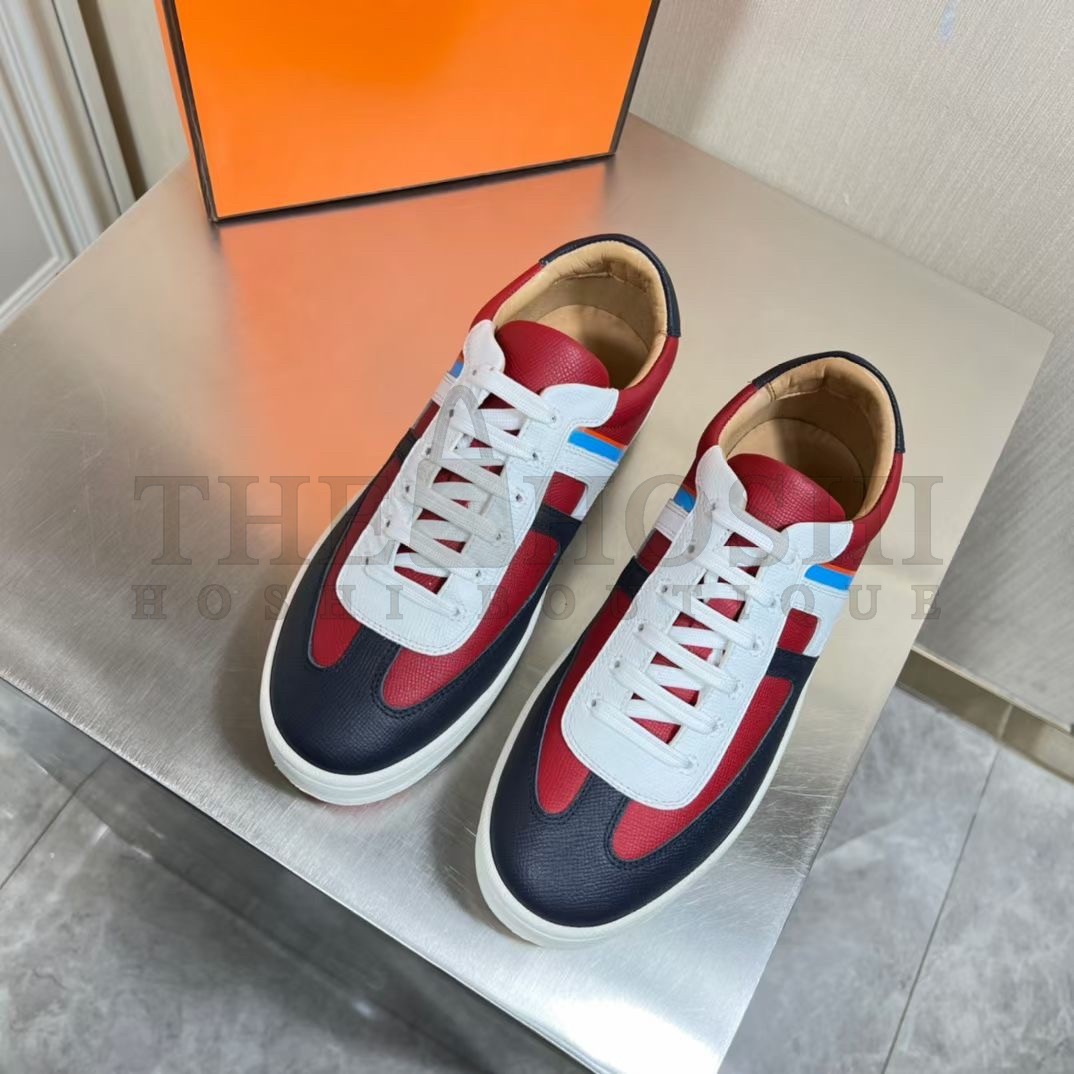 H**me5 Boomerang Sneakers In Multicolore Bordeaux Leather Master Quality