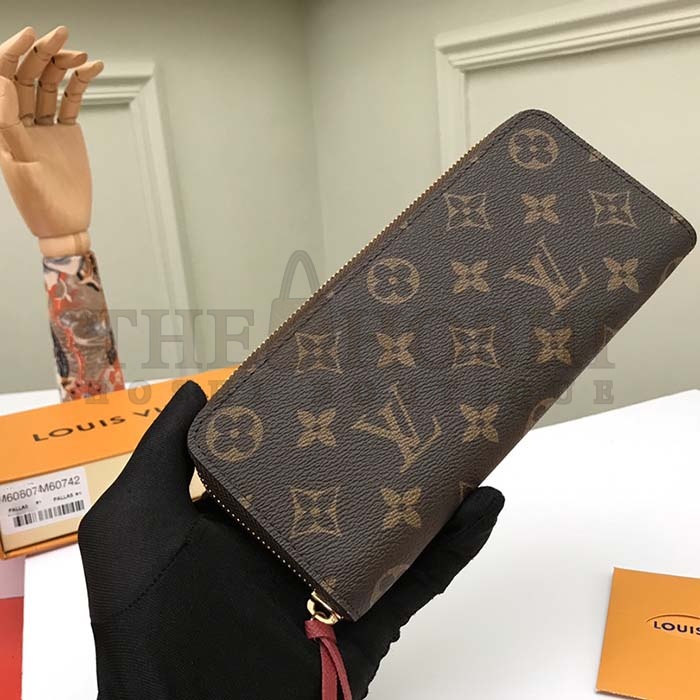 L0vis Vvtt0n LV Unisex Clémence Wallet Brown Red Damier Ebene Coated Canvas Master Quality