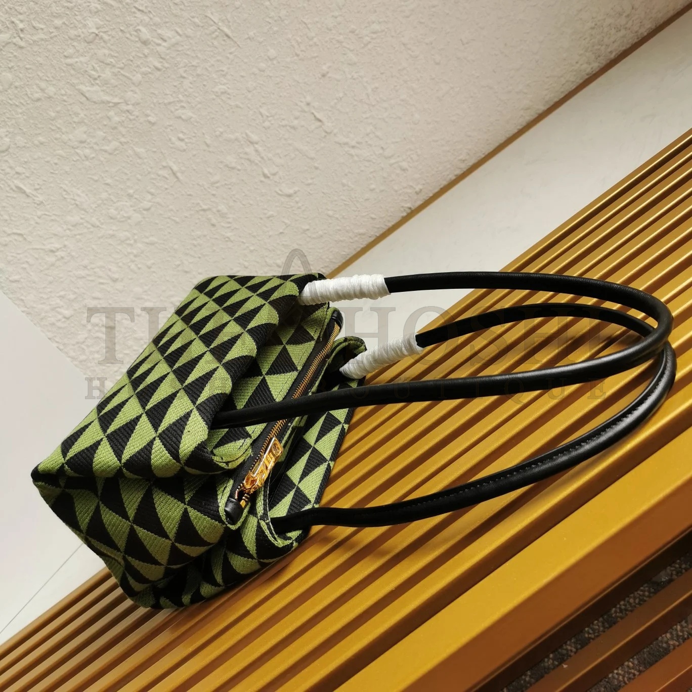 Pra*a S*pernova Small Shoulder Bag In Black/Green Fabric Master Quality