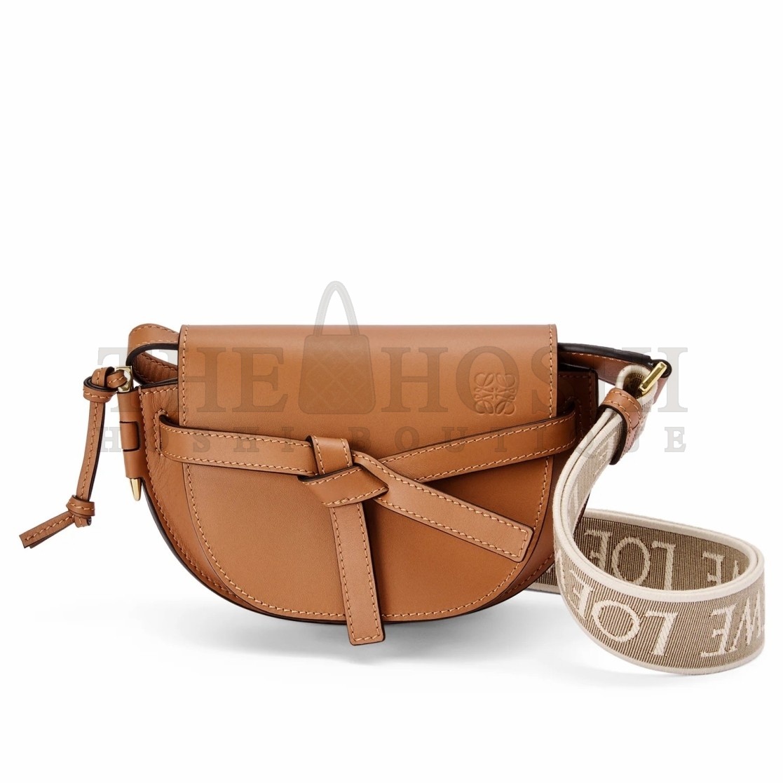 L0ew* Mini Gate Dual Bag In Tan Calfskin Master Quality