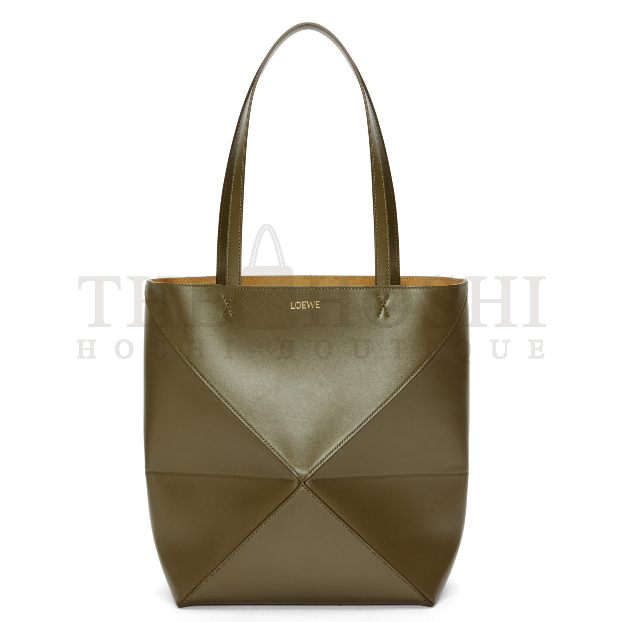L0ew* Large Puzzle Fold Tote Bag in Dark Green Calfskin Master Quality