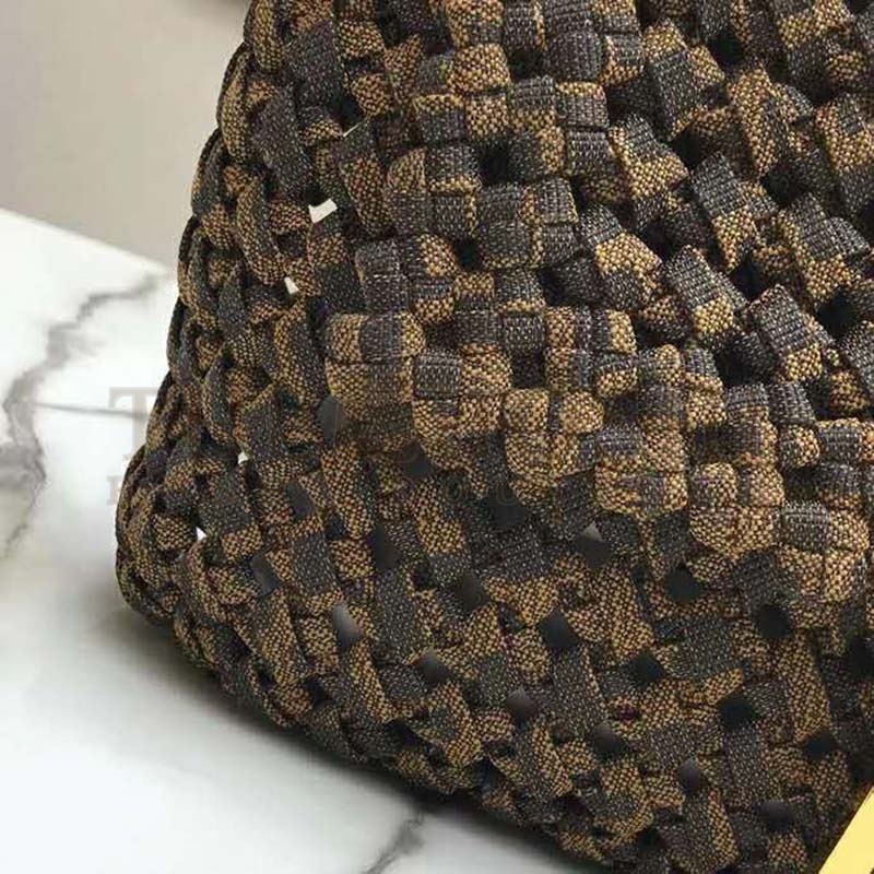 F**di Women Iconic Baguette Medium Size Jacquard Fabric Interlace Bag Master Quality