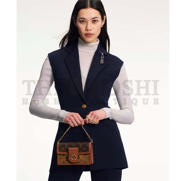 L0vis Vvtt0n LV Women Dauphine Chain Wallet Monogram Canvas-Brown Master Quality