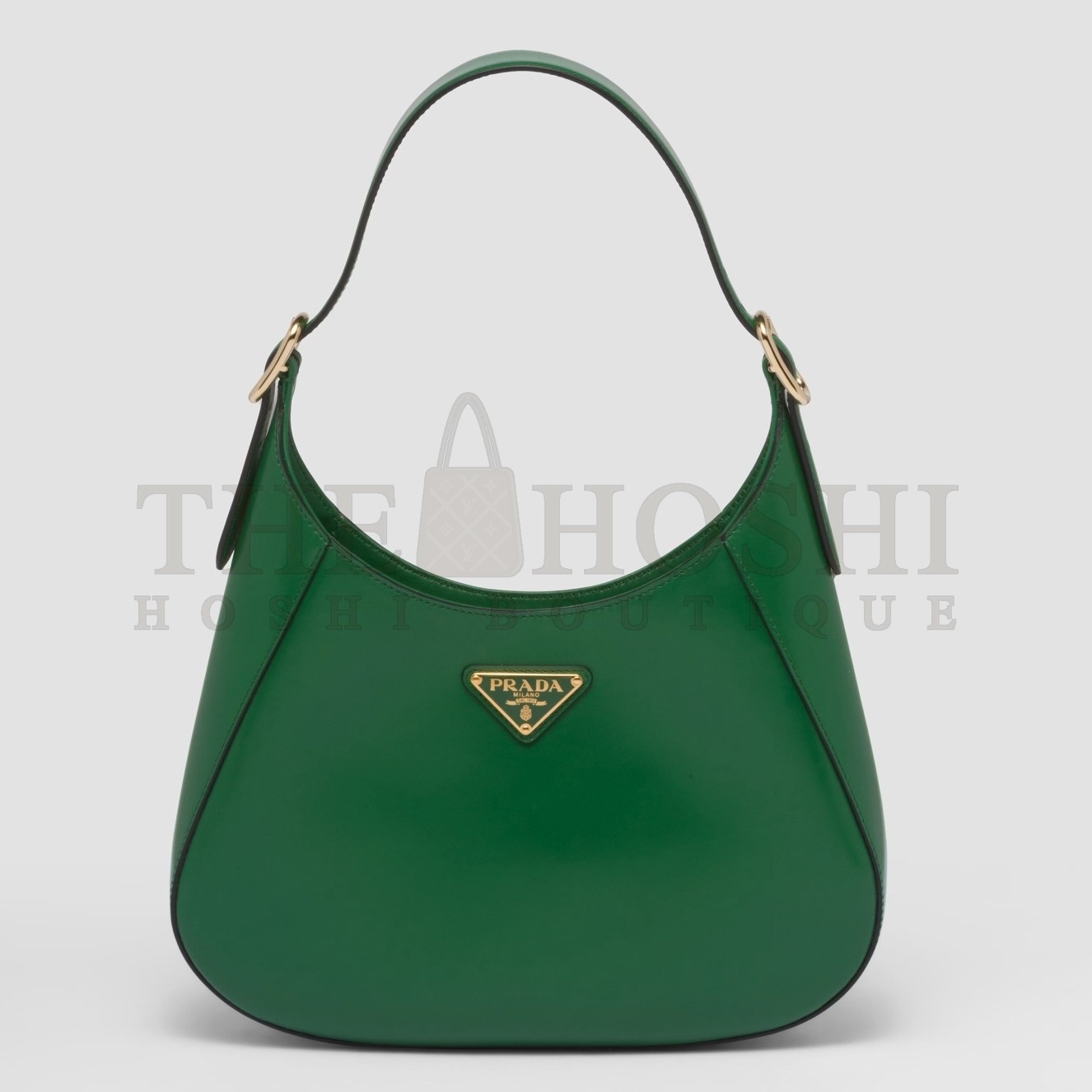 Pra*a Shoulder Bag in Green Leather Master Quality