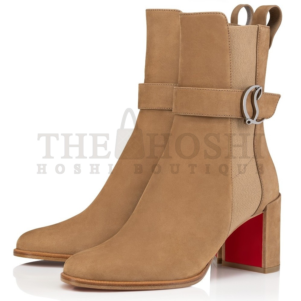 Chr1st1an Louboutin CL Chelsea Ankle Boots 70MM in Brown Suede Master Quality