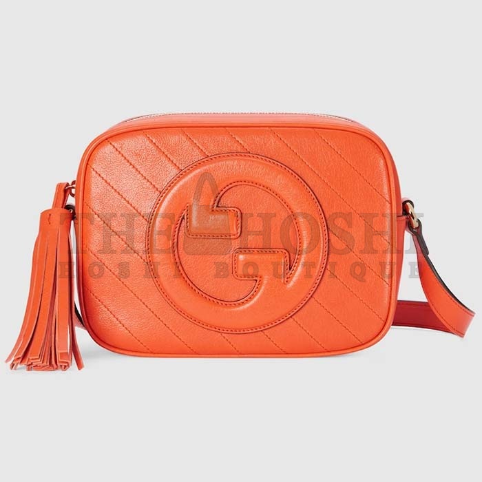 Gvc*1 Women GG Blondie Small Shoulder Bag Orange Leather Round Interlocking G Master Quality