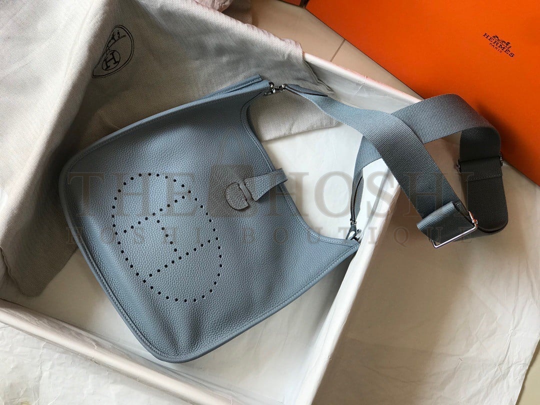 H**me5 Evelyne III 29 Bag In Blue Lin Clemence Leather Master Quality