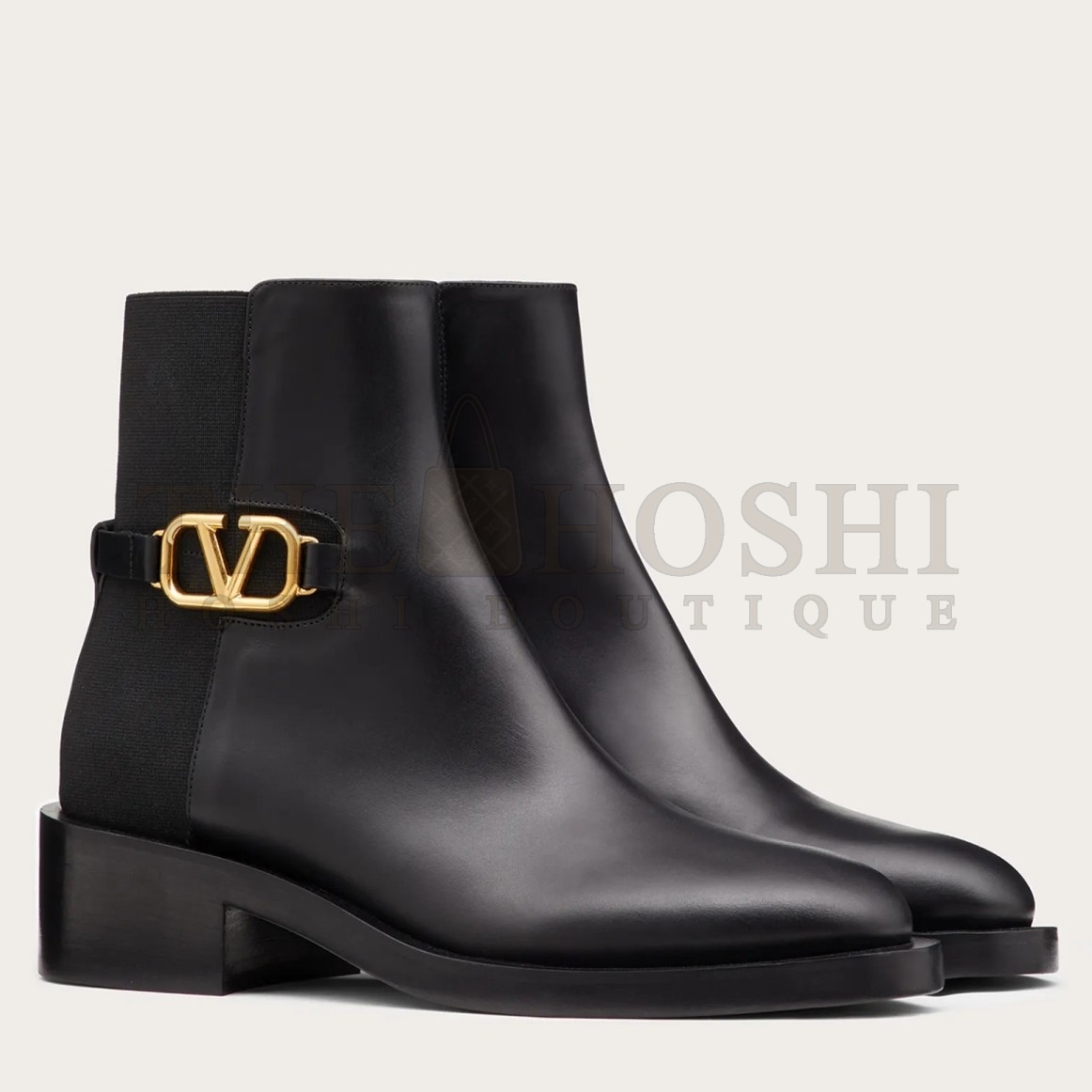 Va1e*ntin0 VLogo Signature Ankle Boots In Black Leather Master Quality