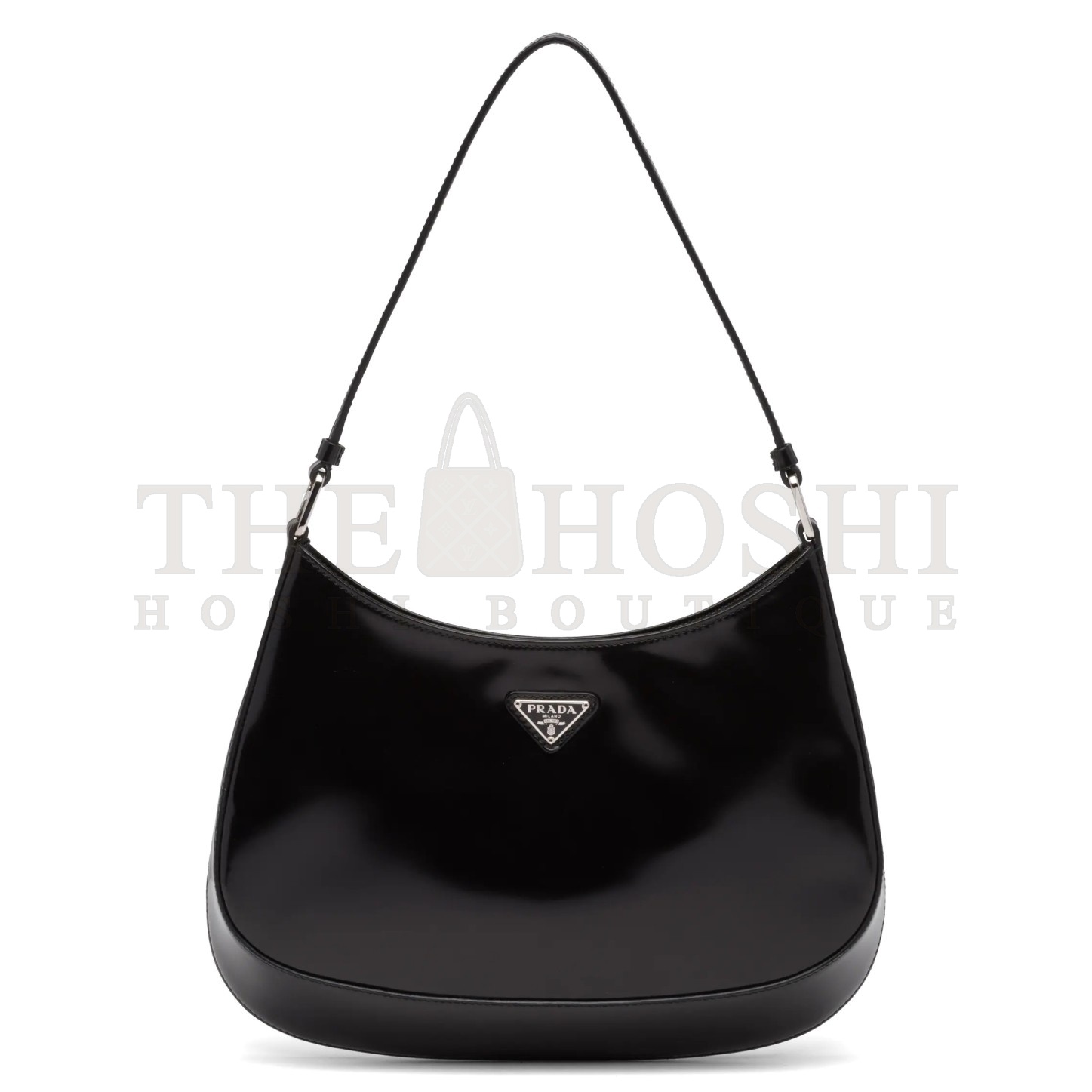 Pra*a Cleo Small Shoulder Bag In Black Brushed Leather Master Quality