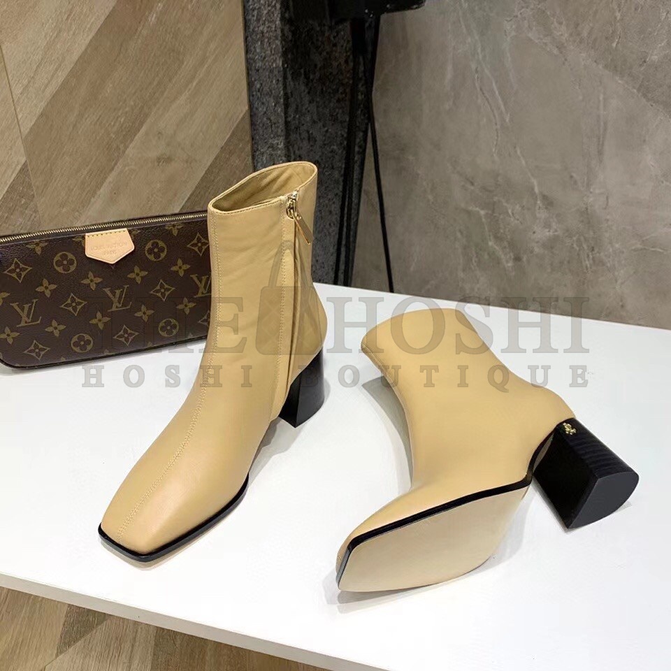 J1m*y Ch00 Bryelle 65mm Ankle Boots In Beige Leather Master Quality