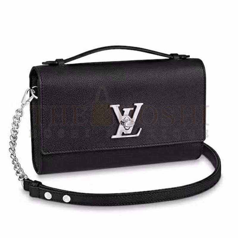 L0vis Vvtt0n LV Women Lockme Clutch Soft Grained Calfskin Master Quality