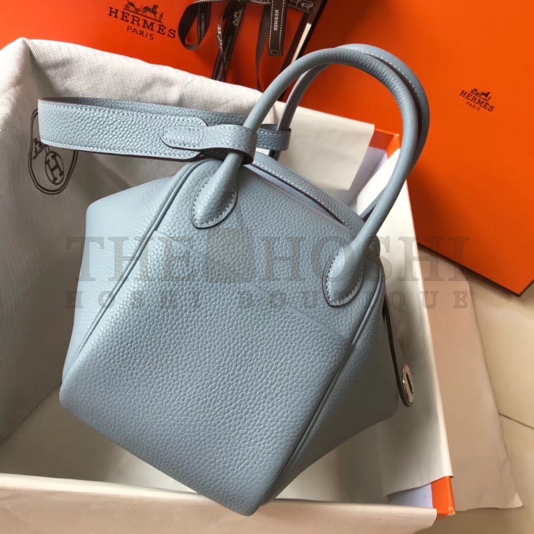 H**me5 Lindy 26cm Bag In Blue Lin Clemence With PHW Master Quality